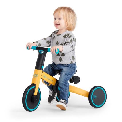 KINDERKRAFT - Детско колело за бутане 3в1 4TRIKE жълт/тюркоаз