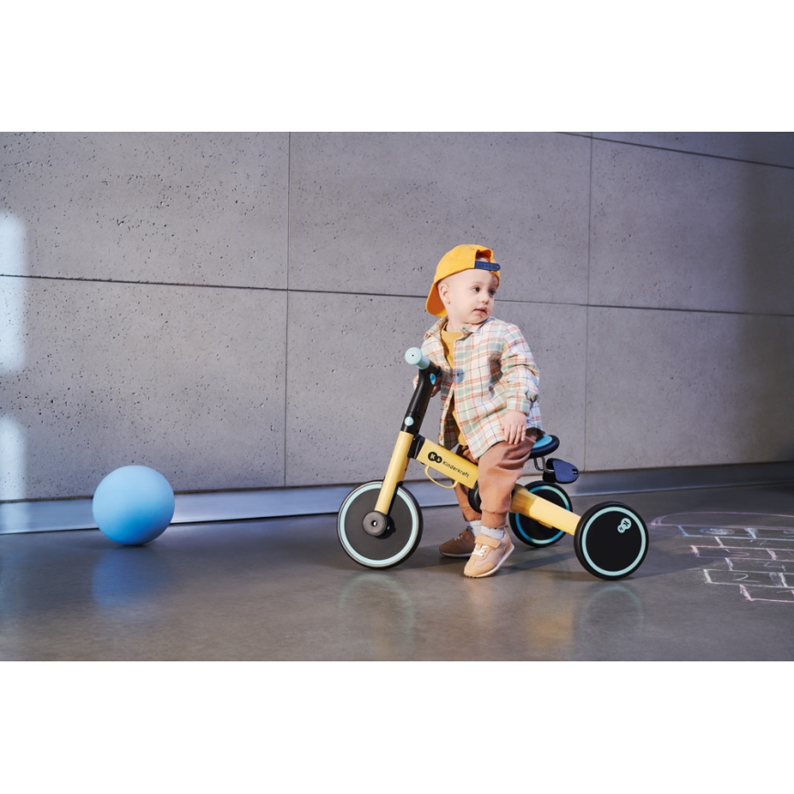KINDERKRAFT - Детско колело за бутане 3в1 4TRIKE жълти/мента