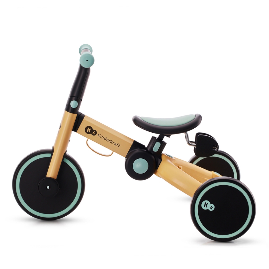 KINDERKRAFT - Детско колело за бутане 3в1 4TRIKE жълти/мента