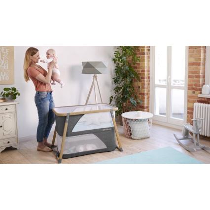 KINDERKRAFT - Детско креватче за пътуване 4в1 SOFI сив