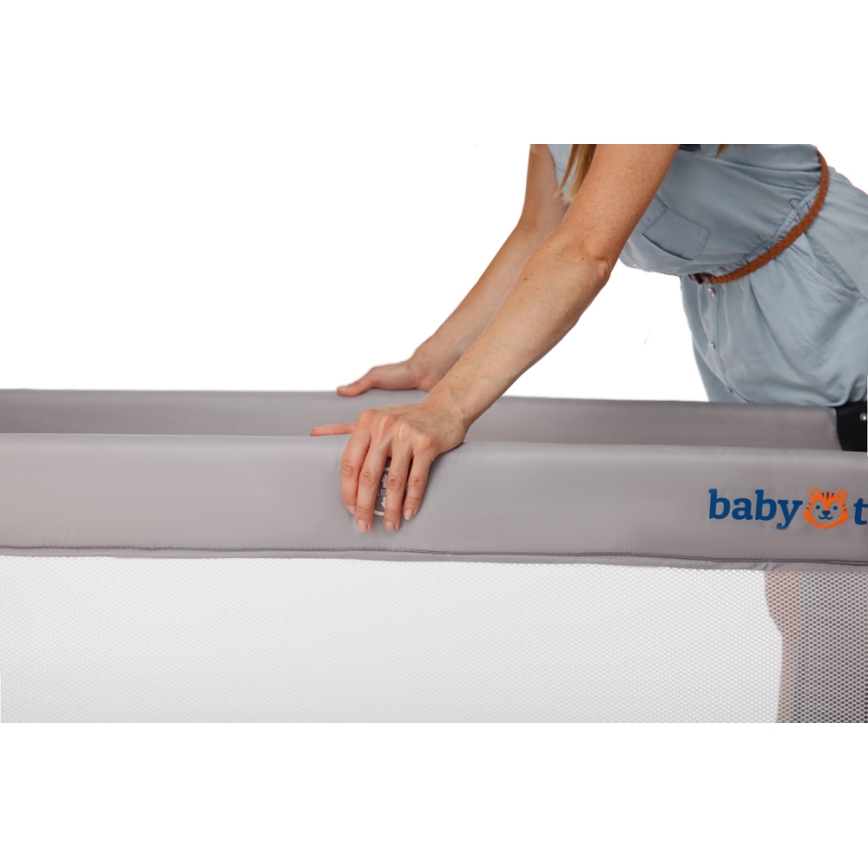 KINDERKRAFT - Детско креватче за пътуване Baby Tiger VIKI сив