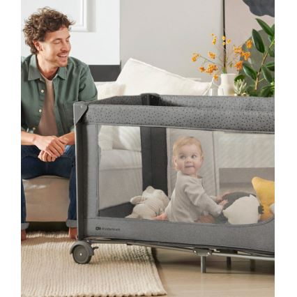 KINDERKRAFT - Детско креватче за пътуване JOY 2 сив
