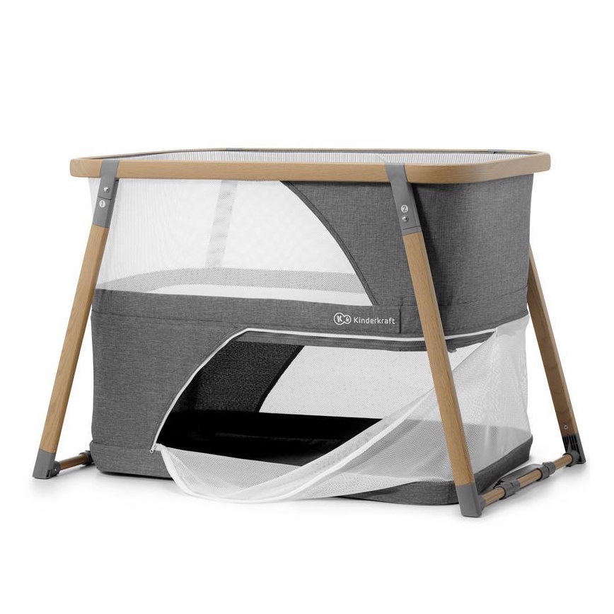 KINDERKRAFT - Детско креватче за пътуване 4в1 SOFI сив