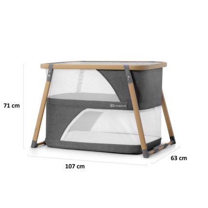 KINDERKRAFT - Детско креватче за пътуване 4в1 SOFI сив