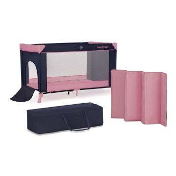 KINDERKRAFT - Детско креватче за пътуване Baby Tiger VIKI розов