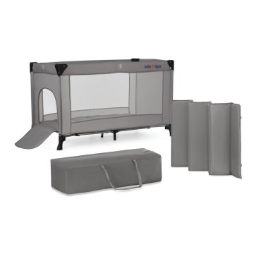 KINDERKRAFT - Детско креватче за пътуване Baby Tiger VIKI сив