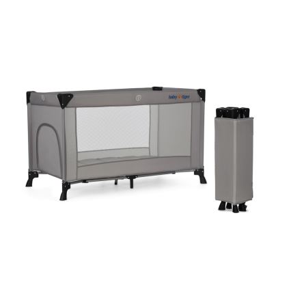 KINDERKRAFT - Детско креватче за пътуване Baby Tiger VIKI сив