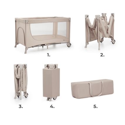 KINDERKRAFT - Детско креватче за пътуване JOY 2 бежов