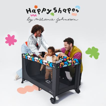 KINDERKRAFT - Детско креватче за пътуване JOY 2 Happy shapes