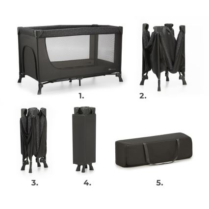 KINDERKRAFT - Детско креватче за пътуване JOY сив