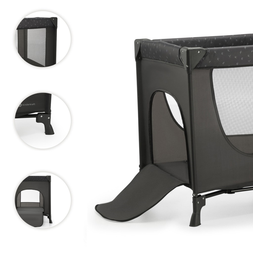 KINDERKRAFT - Детско креватче за пътуване JOY сив