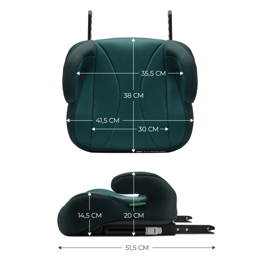 KINDERKRAFT - Подсилваща седалка за кола I-BOOST i-Size 135-150 см зелен