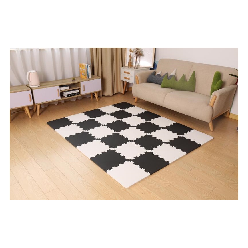 KINDERKRAFT - Постелка от пяна LUNO 30бр. черна/бяла