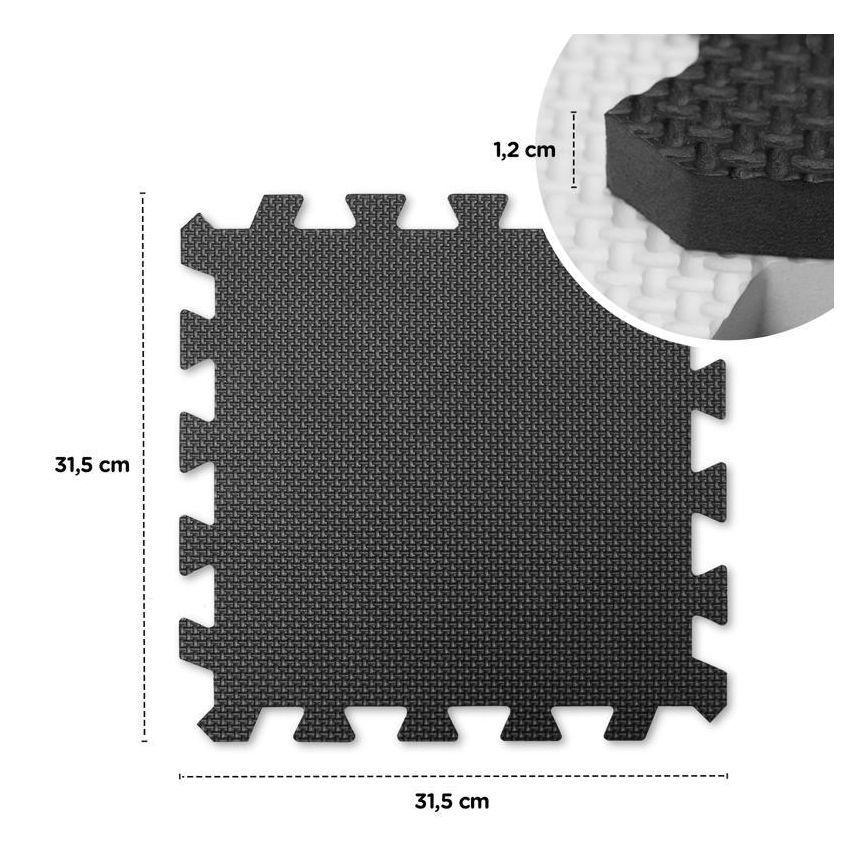 KINDERKRAFT - Постелка от пяна LUNO 30бр. черна/бяла