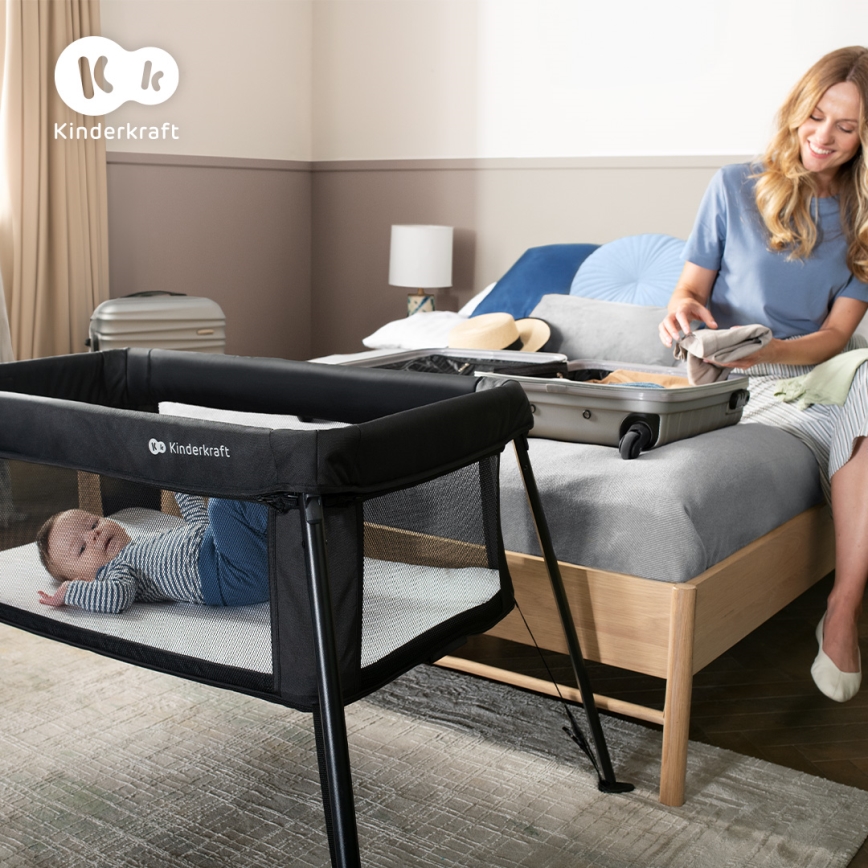 KINDERKRAFT - Пътна кошара CAMI, черна