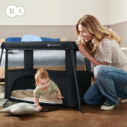 KINDERKRAFT - Пътуваща кошара 3 в 1 CAMI черна