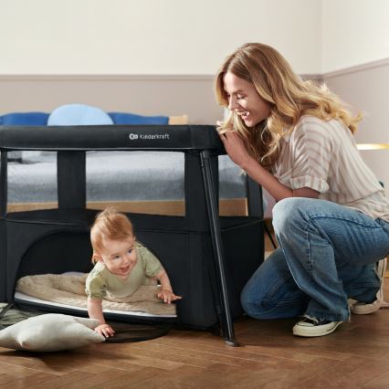 KINDERKRAFT - Пътуваща кошара 3 в 1 CAMI черна