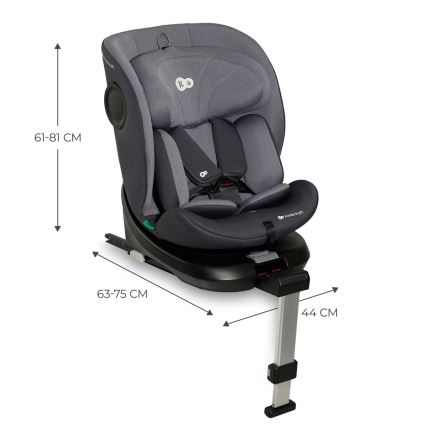 KINDERKRAFT - Седалка за кола I-360 i-Size (40-150 см) сив
