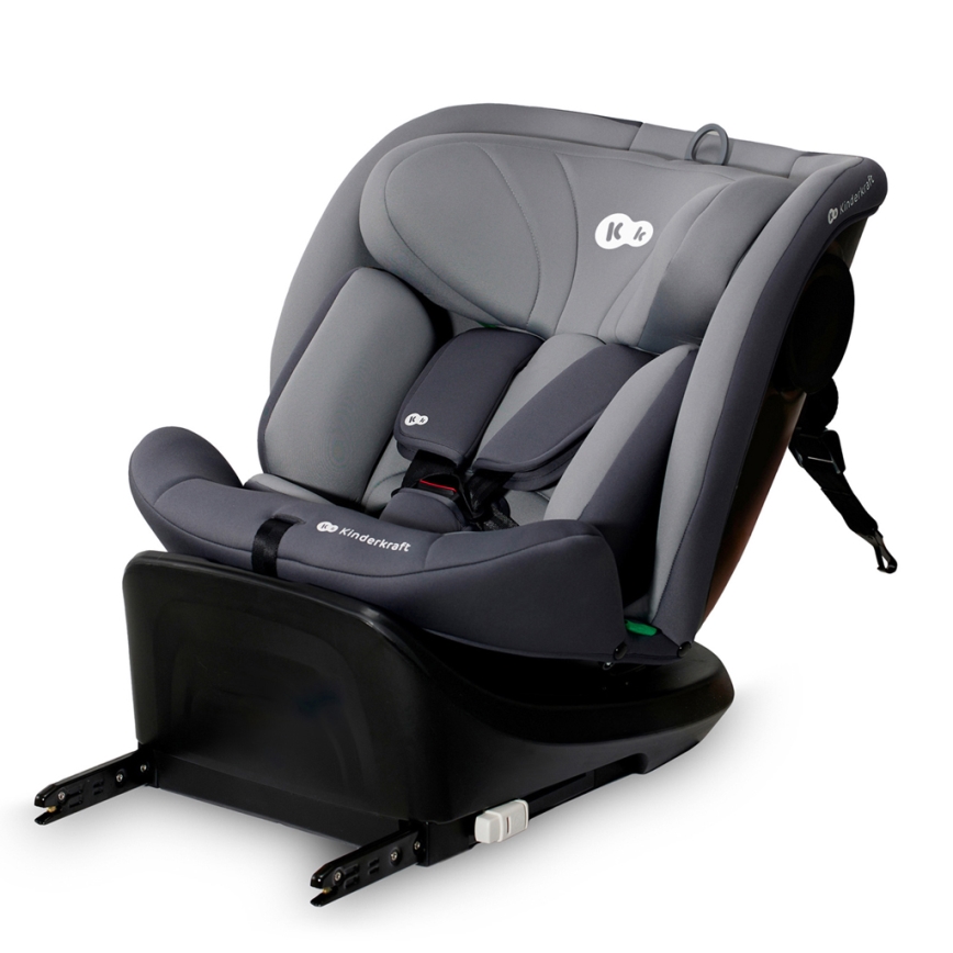 KINDERKRAFT - Седалка за кола I-GROW i-Size (40-150 см) сив