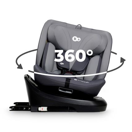 KINDERKRAFT - Седалка за кола I-GROW i-Size (40-150 см) сив