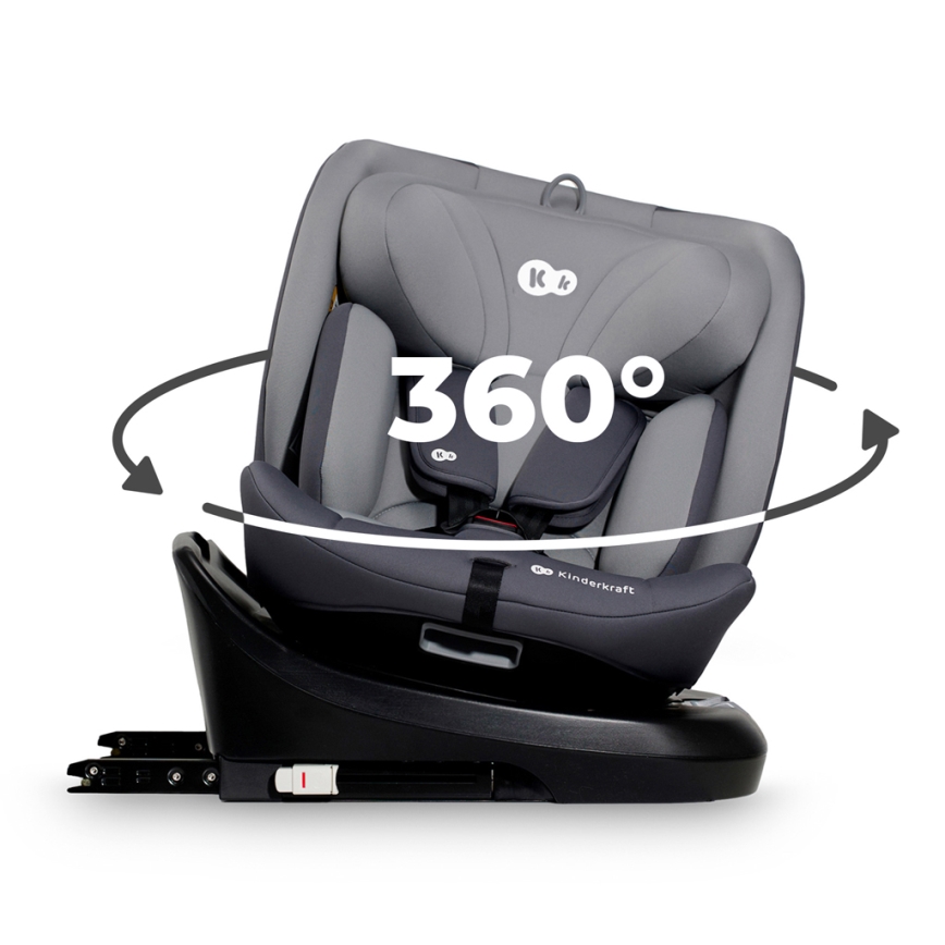 KINDERKRAFT - Седалка за кола I-GROW i-Size (40-150 см) сив