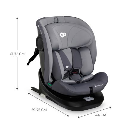 KINDERKRAFT - Седалка за кола I-GROW i-Size (40-150 см) сив