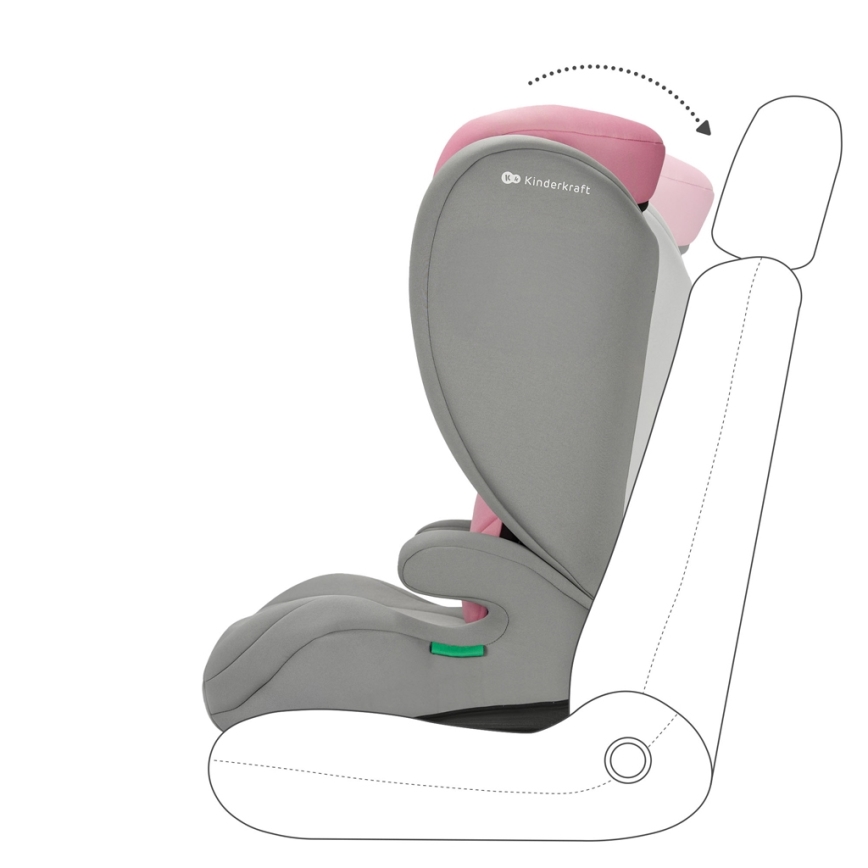 KINDERKRAFT - Седалка за кола I-SPARK i-Размер (100-150 см) розов