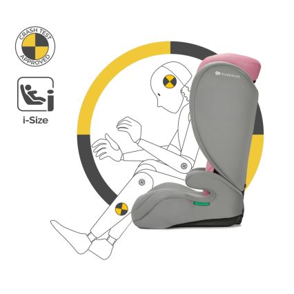 KINDERKRAFT - Седалка за кола I-SPARK i-Размер (100-150 см) розов