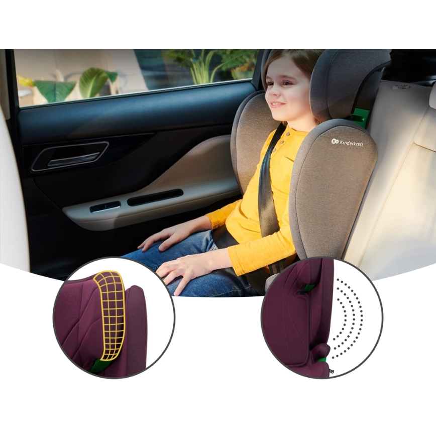 KINDERKRAFT - Седалка за кола JUNIOR FIX 2 (100-150 см) Cherry pearl