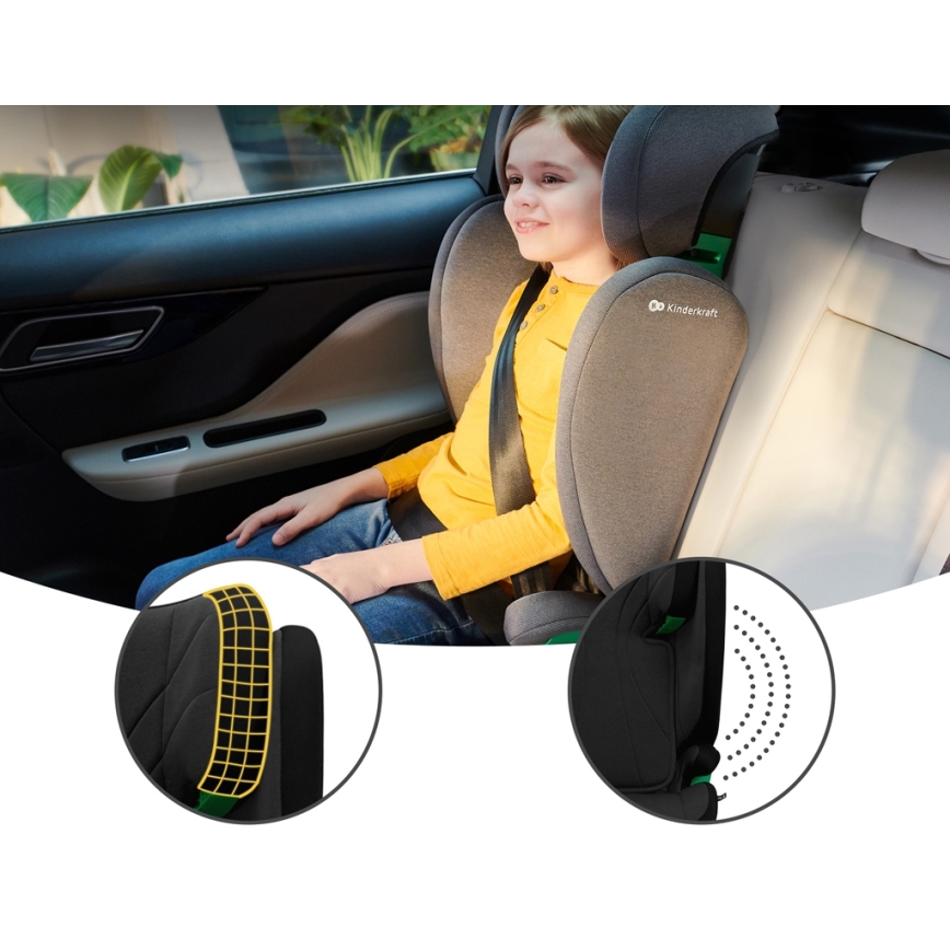 KINDERKRAFT - Седалка за кола JUNIOR FIX 2 (100-150 см) Graphite black