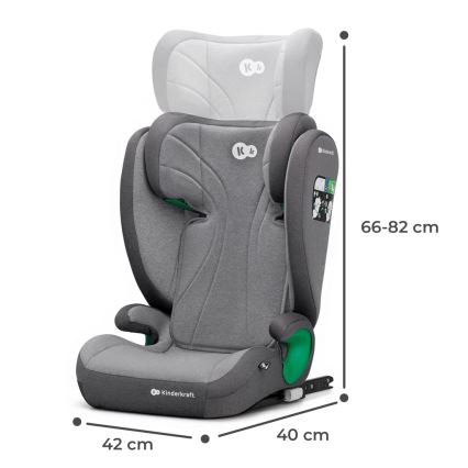 KINDERKRAFT - Седалка за кола JUNIOR FIX 2 (100-150 см) Ракета сив