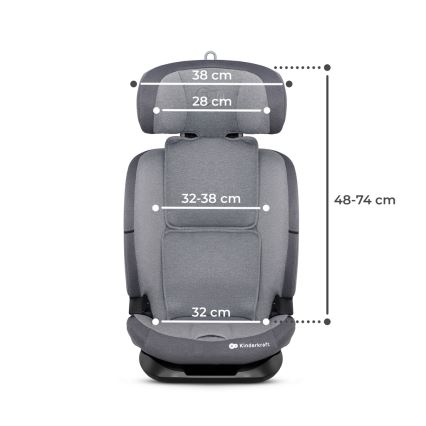 KINDERKRAFT - Седалка за кола ONETO 3 i-Size (76-150 см) + Isofix Cool сив
