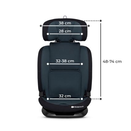 KINDERKRAFT - Седалка за кола ONETO 3 i-Size (76-150 см) + Isofix Graphite черен