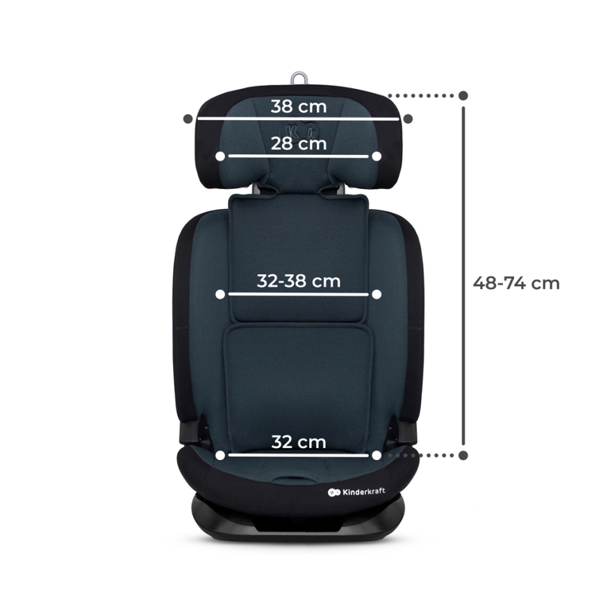 KINDERKRAFT - Седалка за кола ONETO 3 i-Size (76-150 см) + Isofix Graphite черен