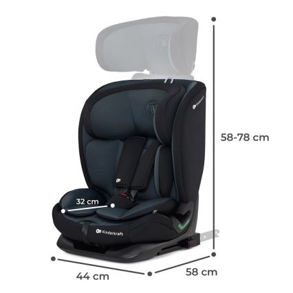 KINDERKRAFT - Седалка за кола ONETO 3 i-Size (76-150 см) + Isofix Graphite черен