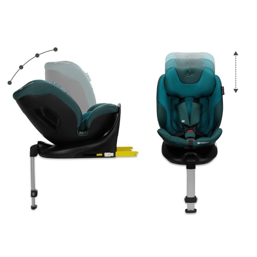 KINDERKRAFT SELECT - Детско столче за кола с въртяща се основа I-FIX (40-150 см) Harbor blue