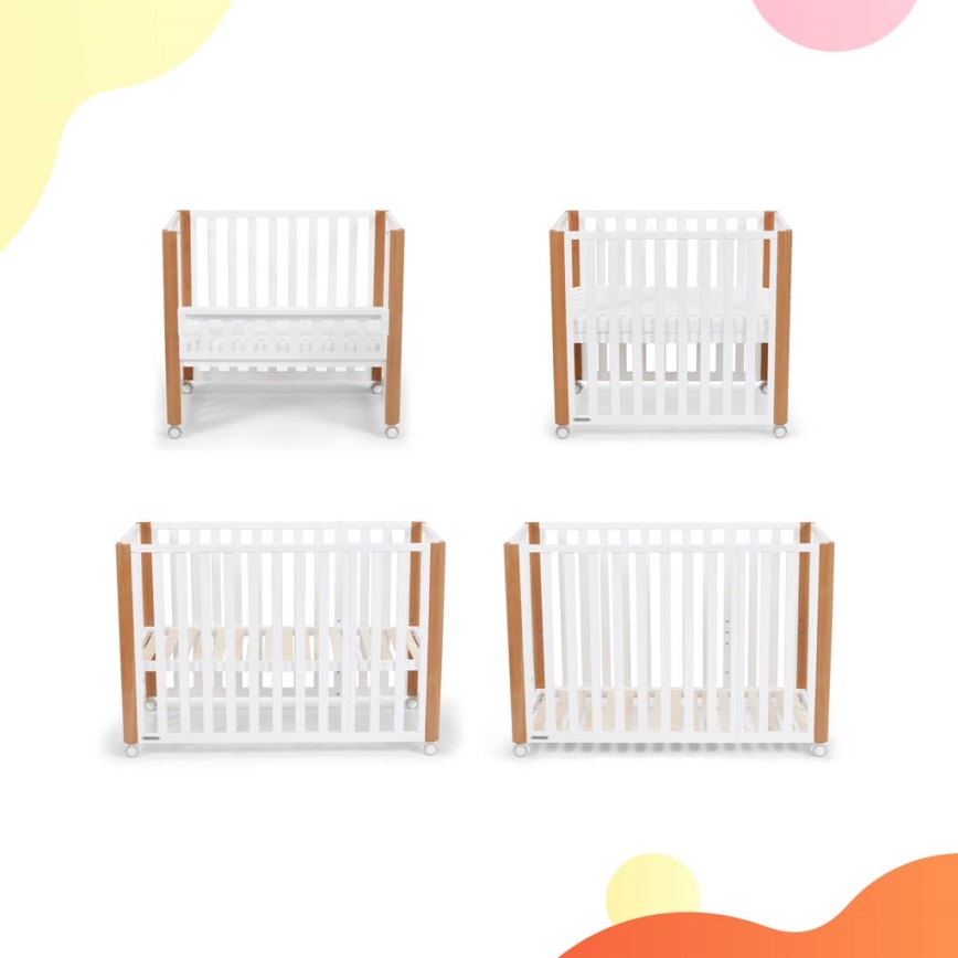 KINDERKRAFT SELECT - Бебешко легло 4 в 1 KOYA Premium бук/бор