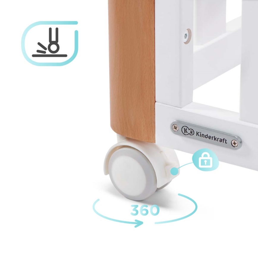 KINDERKRAFT SELECT - Бебешко легло 4 в 1 KOYA Premium бук/бор