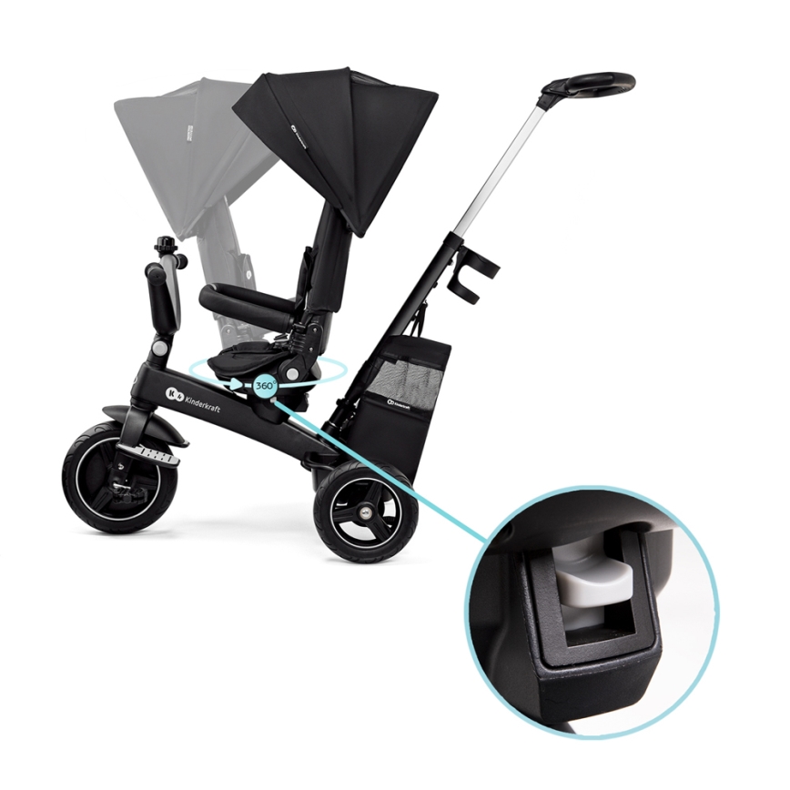 KINDERKRAFT SELECT - Детска триколка 5в1 EASYTWIST Premium черен