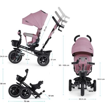 KINDERKRAFT - Детска триколка 5в1 SPINSTEP розова