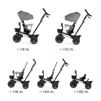 KINDERKRAFT - Детска триколка 5в1 SPINSTEP сива