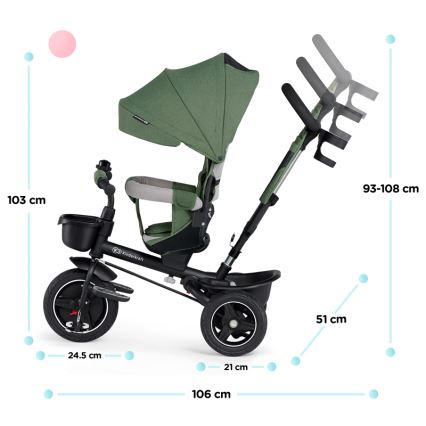 KINDERKRAFT SELECT - Детска триколка SPINSTEP Premium зелен