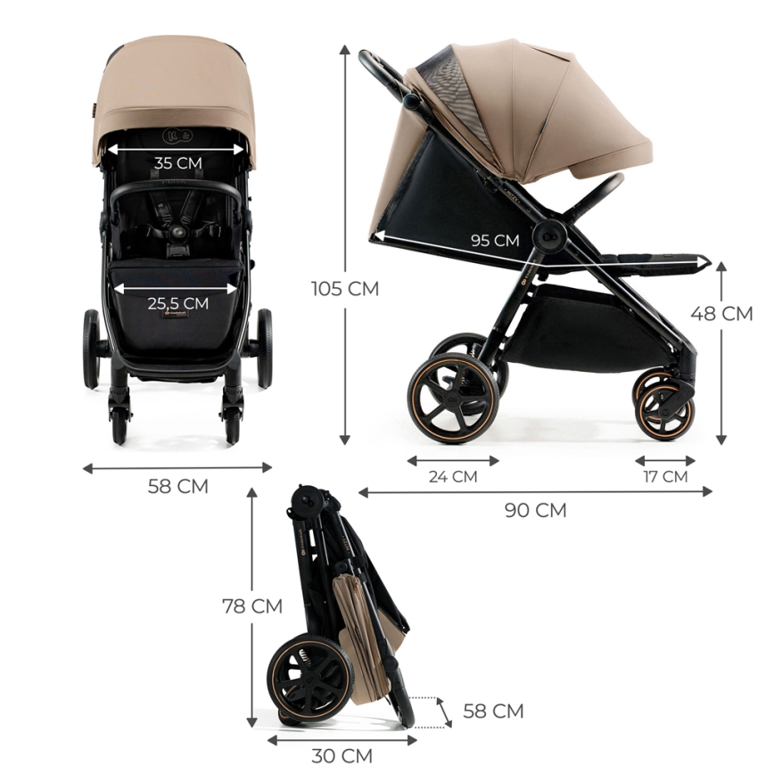 KINDERKRAFT SELECT - Детска количка MITZY Linen бежов