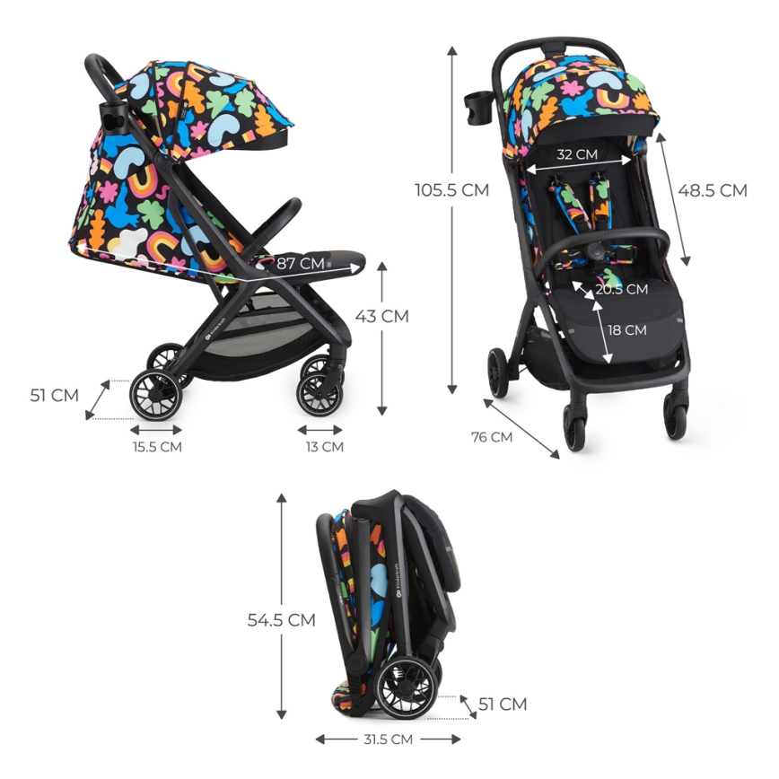 KINDERKRAFT SELECT - Детска количка NUBI 2 Happy shapes