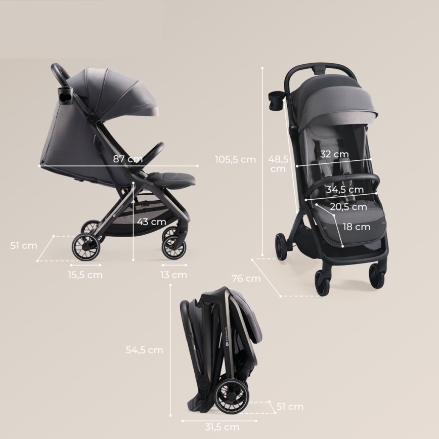 KINDERKRAFT SELECT - Детска количка NUBI 2 сив