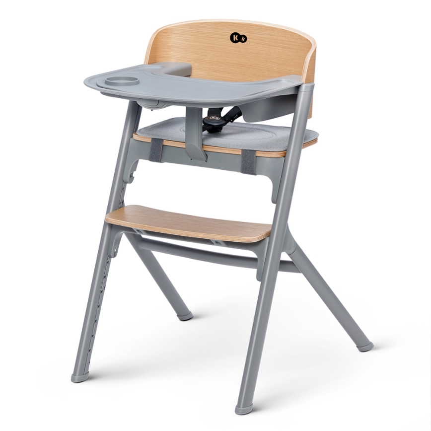 KINDERKRAFT SELECT - Детски стол за хранене 3 в 1 LIVY Premium дъб + шезлонг CALMEE