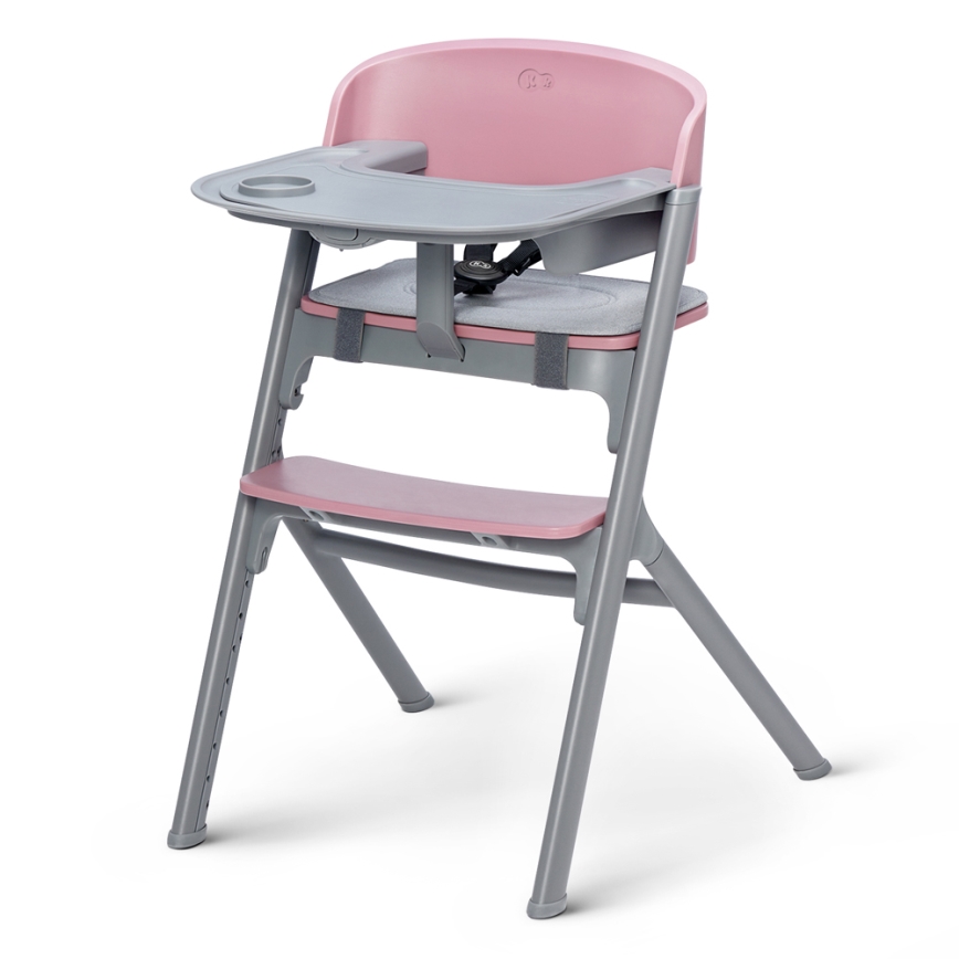KINDERKRAFT SELECT - Детски стол за хранене 3 в 1 LIVY Premium Aster pink + шезлонг CALMEE