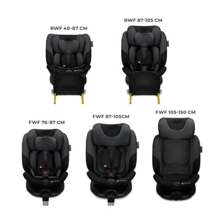 KINDERKRAFT SELECT - Детско автокресло I-FIX (40-150 см) Графитено черно