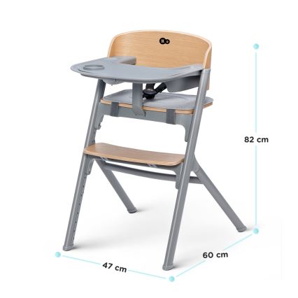 KINDERKRAFT SELECT - Детско столче за хранене 3в1 LIVY Premium дъб