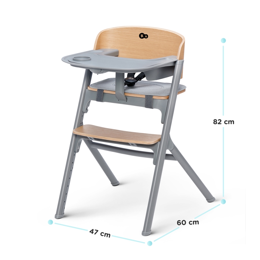 KINDERKRAFT SELECT - Детско столче за хранене 3в1 LIVY Premium дъб